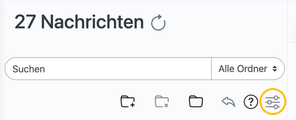 Regler-Symbol für die Nachrichten-Einstellungen im Dashboard